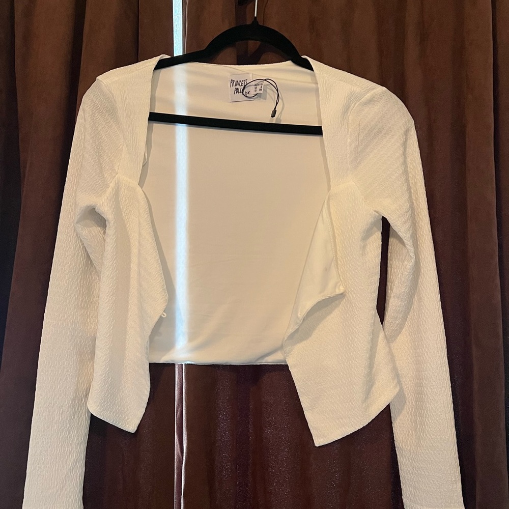 Princess Polly White Textured Blouse